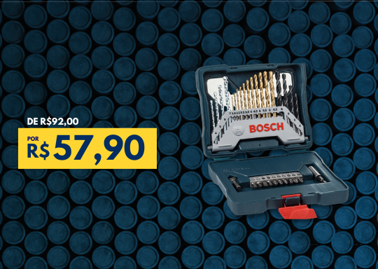 Kit de Pontas e Brocas em Titânio Bosch X-Line 30 peças