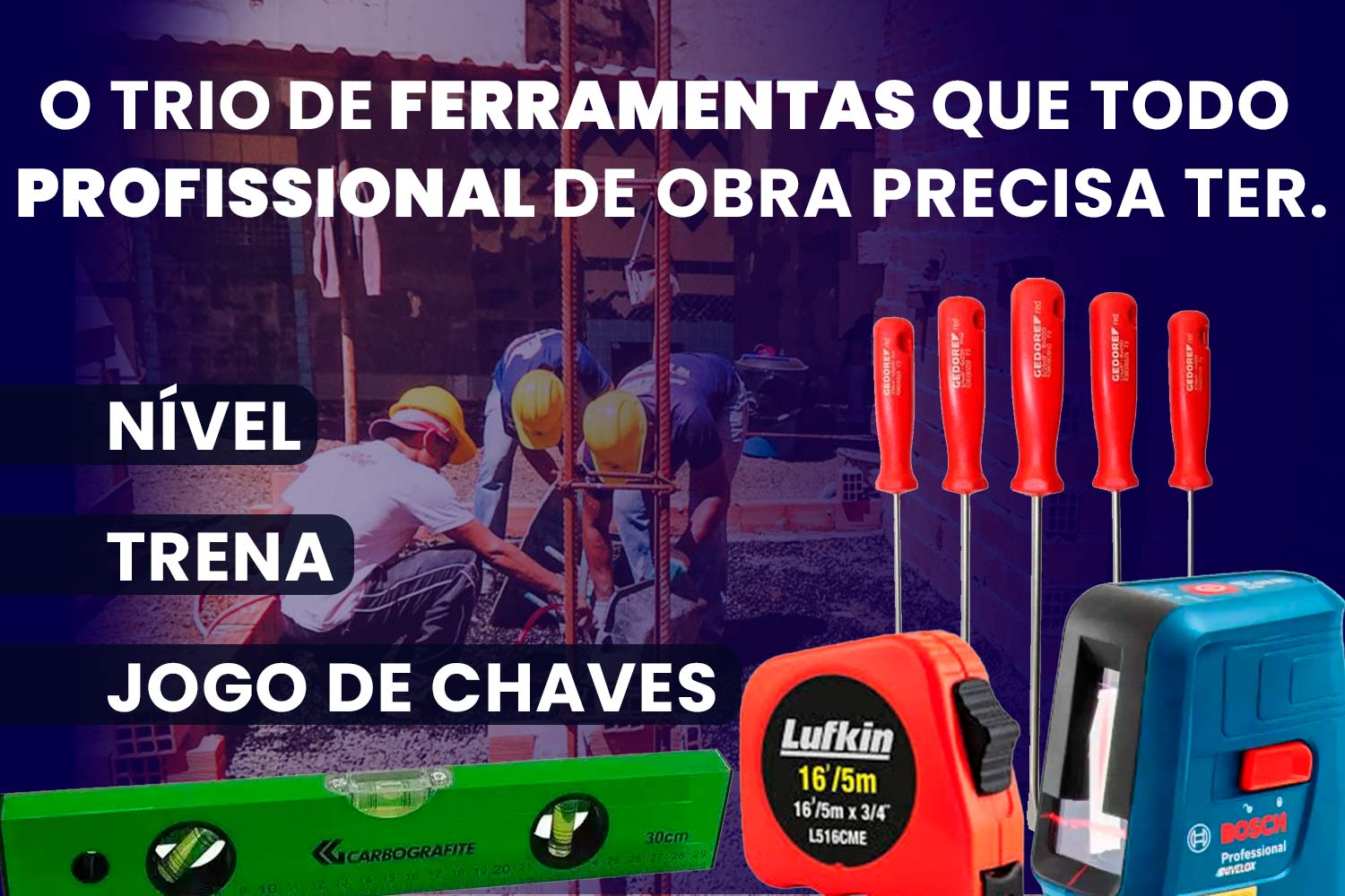 Trena, nível e jogo de chaves: O trio de ferramentas que todo ...
