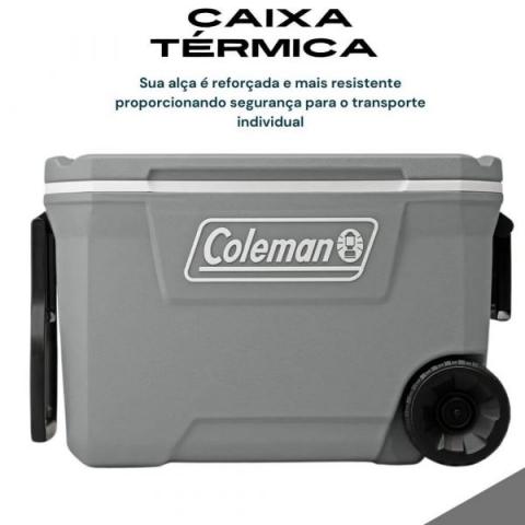 Caixa Térmica com Rodas 58,7L Silver Ash Coleman