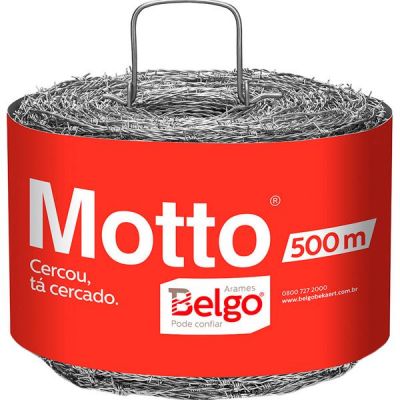 500 Metros de Arame Farpado 350Kgf Motto Belgo