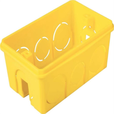 Caixa de Embutir 4x2 Retangular Amarela Tramontina