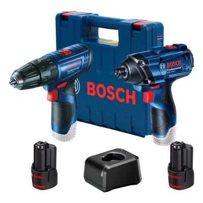 Kit Bosch Furadeira e Parafusadeira GSB 120-LI e Chave de Impacto GDR 120-LI 12V