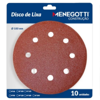 10 Unidades de Disco de Lixa 180mm Grão 80 MLP800H Menegotti