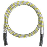 1,5 Metros de Mangueira Flexível Nitrílica 3/8(I) Ponta x Ponta Trama Inox Maqenge