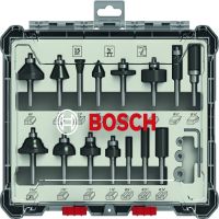 Jogo de Fresas Misto Bosch Standard Encaixe de 1/4" 15 peças 