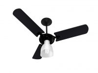 Ventilador de Teto Preto New Delta Light com Globo Aberto- Venti Delta