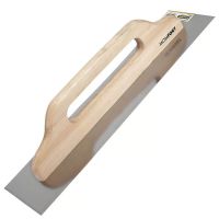 Desempenadeira de Aço Lisa 12x48cm Com Cabo de Madeira Momfort