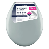 Assento Sanitário Almofadado Cinza Clássico PR1063-5 Atlas