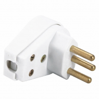 Plugue Angular 2P+T 10A 250 Volts Branco - 57402110 Tramontina