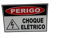 Placa de Sinalização 30 X 20 cm Choque Elétrico