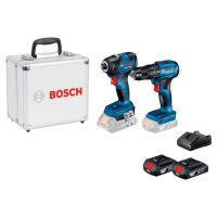 Combo Parafusadeira Furadeira Impacto Gsb 185-li + Chave de Impacto Gdr 18v-200, 2 Baterias e Maleta Bosch