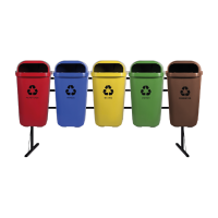 Conjunto de 5 Lixeiras para Coleta Seletiva 50L Lar Plásticos