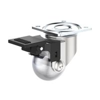 Rodízio Transparente com Freio e Chapa 35mm Soprano