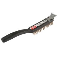 Escova de Aço Plástica com Raspador 4 Fileiras Max