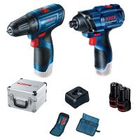 Kit Parafusadeira GSR 120-LI + Chave de Impacto GDR 120-LI, 12V 2 Baterias e Maleta Bosch