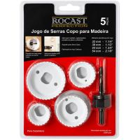 Jogo de Serra Copo para Madeira 5 Peças 32 a 54mm Rocast