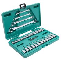 Jogo de Soquetes e Chaves E-Torx - 1/4 e 3/8 - 35 Peças Sata 