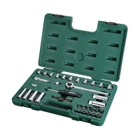 Jogo de Soquetes Sextavado 1/4" e 3/8" mm com 44 Peças em Aço Sata