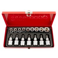 Jogo de Soquetes Torx Encaixe 1/2 Pol. 16 Peças Eda