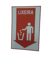 Placa de Sinalização 30x20cm Lixeira 
