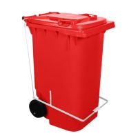 Lixeira 240 Litros Vermelho com Pedal Lar Plásticos
