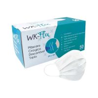 Máscara Cirúrgica Wk Tripla Camada Com Elástico Branca Caixa 50unid Genova