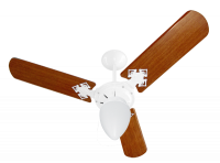 Ventilador de Teto Branco 3 Pás Marrom com Globo Fechado- Venti Delta New Delta Ligth
