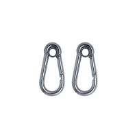 2 Unidades de Mosquetão com Trava Simples e Olhal 5x50 Carbografite