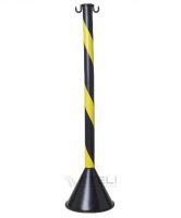 Pedestal de Sinalização 90 CM Preto com Amarelo Kteli