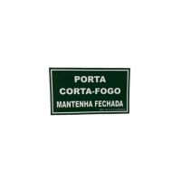 Placa de Sinalização 30 X 18 cm Luminescente Porta Corta Fogo