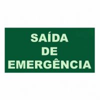 Placa de Sinalização Saída de Emergência 30x18cm Luminescente  