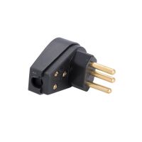 Plugue Macho Angular 2P+T 10A/250V 57403/110 Preto Tramontina