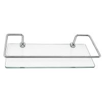 Porta-Shampoo Reto de Vidro 30x10cm Metais Premium