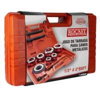 Jogo de Tarraxas para Canos Metálicos com 6 Peças 1/2 a 2 Pol Rocast 