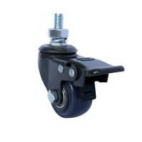 Rodízio Carbon Blue Espiga Rosca Giratória com Freio 1.5/8 Pol. 30Kg Colson