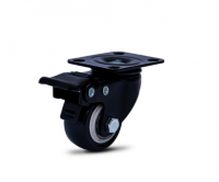 Rodízio Preto 158 Placa Giratória Com Freio