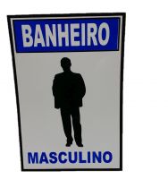 Placa de Sinalização 30 X 20 cm Banheiro Masculino 