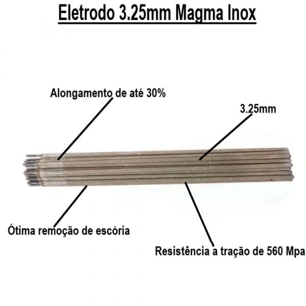 1 Kg Eletrodo Inox 3.25mm MGM 38L Magma