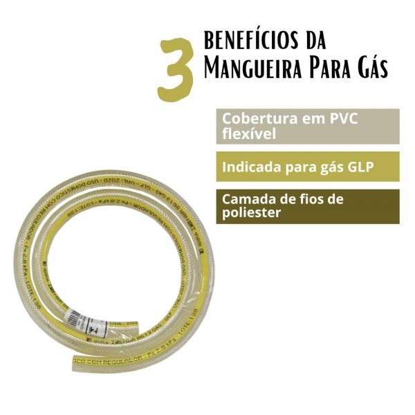 1,25 Metros de Mangueira Para Gás 10x4,2 Ibira