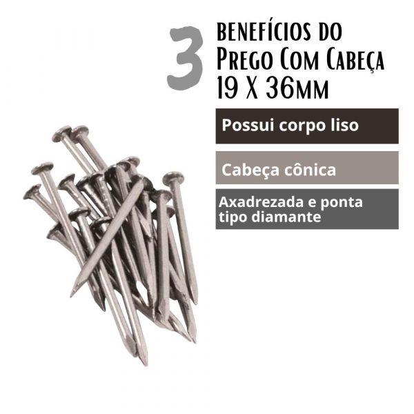 1 Kg Prego Com Cabeça 18 X 36mm Triangulo