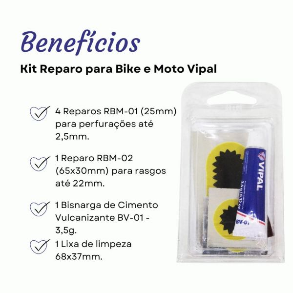 Kit Reparo para Bike e Moto Vipal