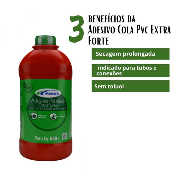 Adesivo Cola Pvc Extra Forte 850g Amanco