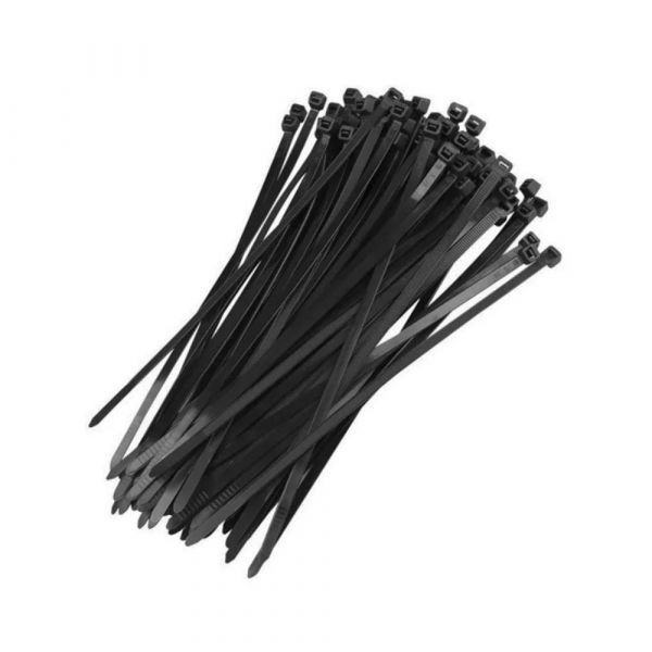 100 Unidades Abraçadeira Nylon 3,5mm x 200mm Preta Foxlux