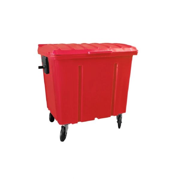 Container de Lixo 1000 Litros Vermelho Lar Plásticos