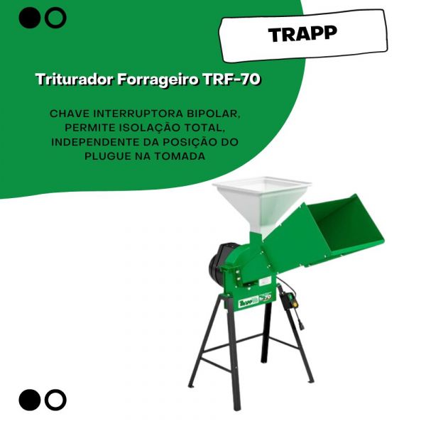 Triturador Forrageiro 127/220V TRF-70 1,5CV NR12 Trapp