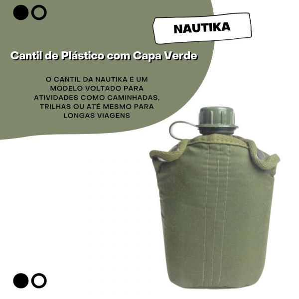 Cantil de Plástico com Capa Verde 900ml Nautika