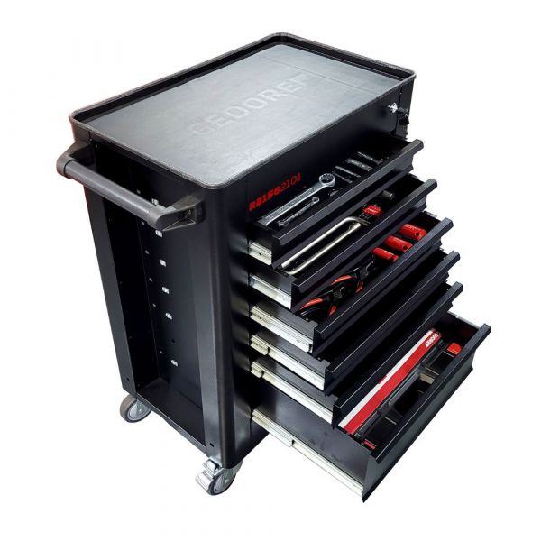 Carro 6 Gavetas com 220 Ferramentas Preto Gedore Red