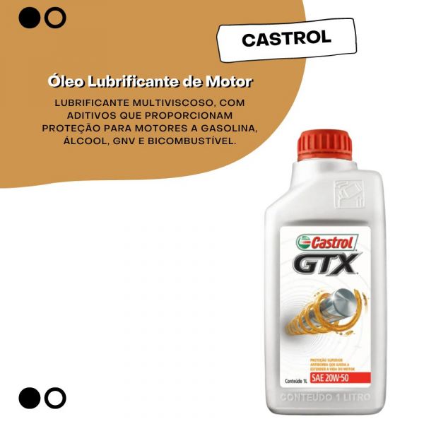Óleo Lubrificante de Motor GTX 20W 50 SL Castrol