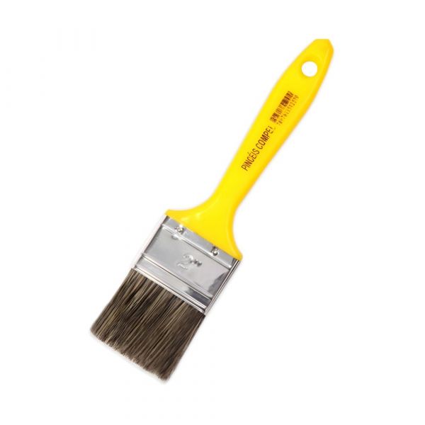 Pincel Trincha Gris 2” Cabo Amarelo Pincéis Compel