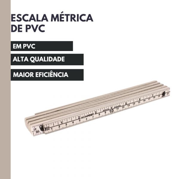 Escala Métrica de PVC Branco 2MT Momfort